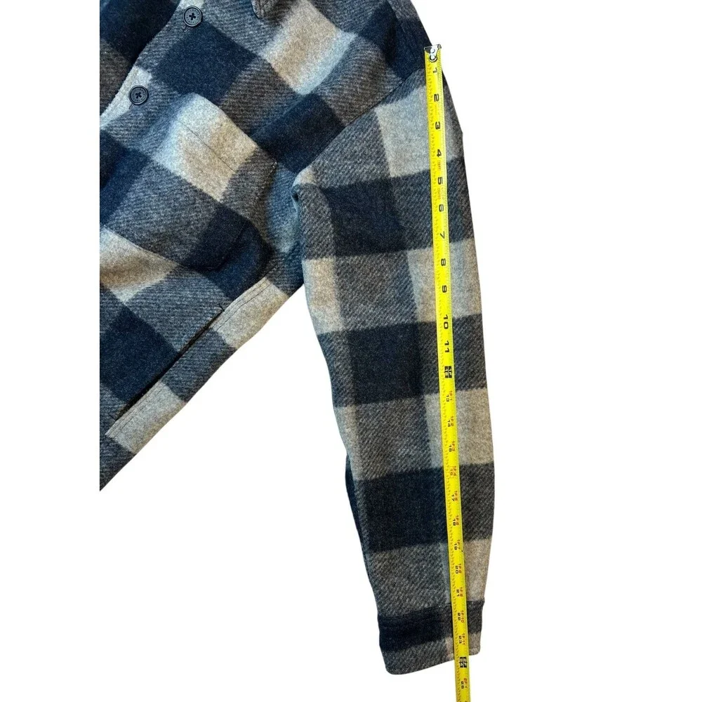 Banana Republic Heritage Blue Buffalo Plaid Button Shirt Jacket Shacket  S  NWOT